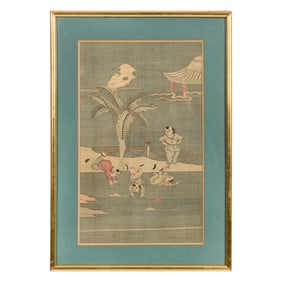 A Chinese kesi 'children playing' panel, 19th century