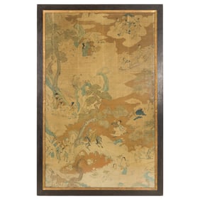 A large Chinese kesi 'god and goddess' panel, 18th century