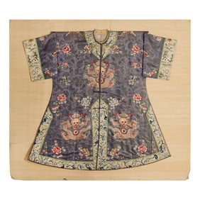 A Chinese purple-ground 'dragon' lady's robe, 19th century