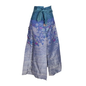 A Chinese blue-ground brocade 'dragon' apron, 19th century