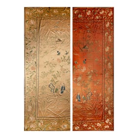 A Chinese embroidered panel fragment, 19th century