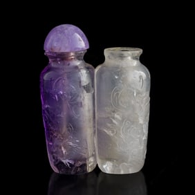 A Chinese purple crystal double snuff bottle, 19th century