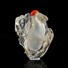 A Chinese crystal melon-shaped snuff bottle, 19th century