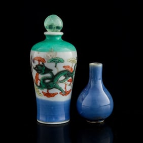 Two Chinese porcelain snuff bottles, 19th century