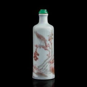 A Chinese copper red-underglaze snuff bottle, 19th century