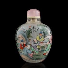 A Chinese reverse painted Peking glass snuff bottle, by Ye Zhongsan (1875-1945), Republic period