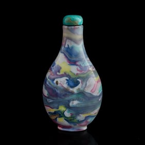 A Chinese 'imitation stone'-glazed snuff bottle, 19th century