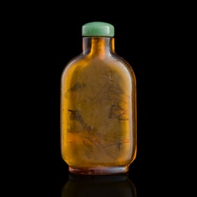 A Chinese reverse painted Peking glass snuff bottle, 19th century