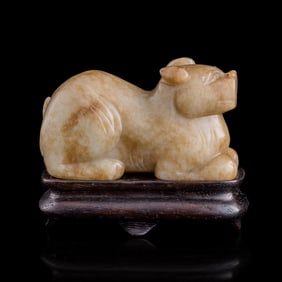 A Chinese carved jade beast, Ming dynasty