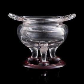 A Chinese crystal censer, 19th century