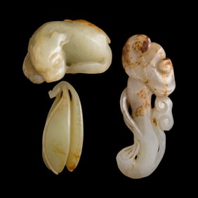 Three assorted Chinese jade pendants, Qing dynasty or later