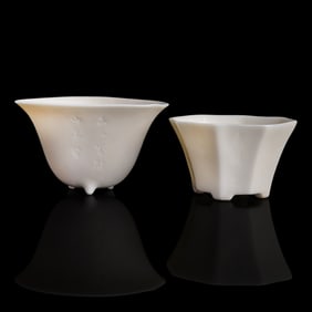 Two Chinese blanc-de-chine cups