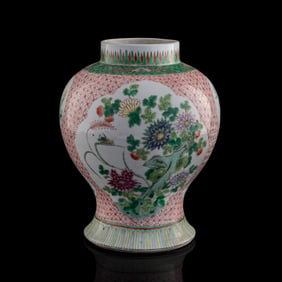 A Chinese wucai 'floral' jar, late 19th century