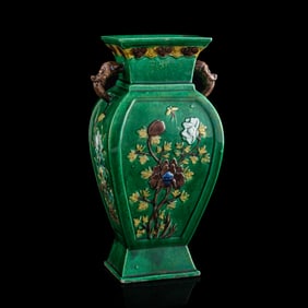 A Chinese sancai zun vase, late 19th century