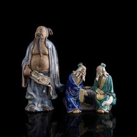 Two Chinese Shiwan-kiln statues, Republic period