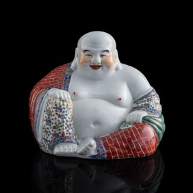 A Chinese famille rose Budai, Republic period