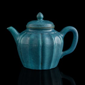 A Chinese Yijun-glazed teapot, 19th century or later