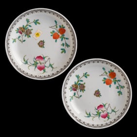 A pair of Chinese famille rose 'fruit' plates, Republic period