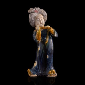 A Chinese sancai court lady, Tang dynasty