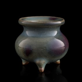 A Chinese Jun ware tripod censer, Yuan dynasty