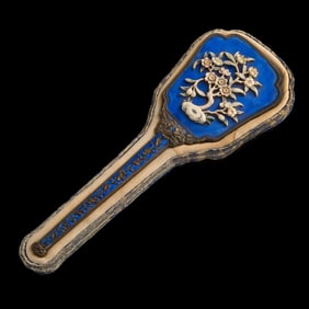 A Chinese enameled mirror, late 19th century