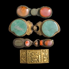 Four Chinese belt buckles, Qing dynasty