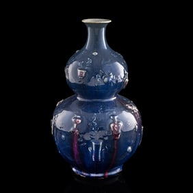 A Chinese flambe-glazed gourd vase, 18th/19th century
