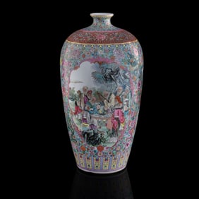 A large Chinese famille rose 'figural' meiping, 1960s–1970s