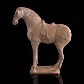 A Chinese pottery horse, Tang dynasty
