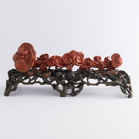 A Chinese lacquer-wood lingzhi-form ruyi, 19th century