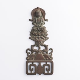 A Chinese bronze ornament of Amitabha Buddha, Qing dynasty