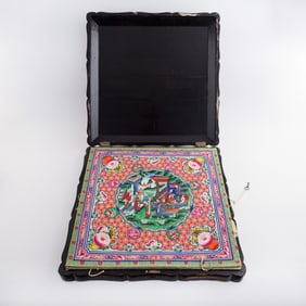 A Chinese gilt-lacquer wooden box, 19th century
