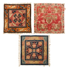 Three Chinese rectangular accent rugs, Republic period
