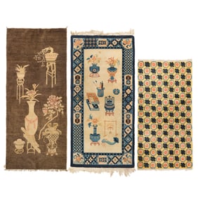 Three assorted Chinese rugs, Qing dynasty/Republic period