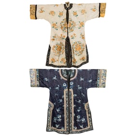 Two Chinese embroidered women’s jackets, 19th century