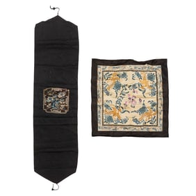Two Chinese embroideries, 19th century