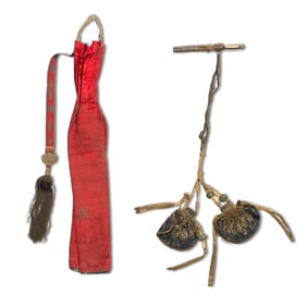 Two Chinese clothing accessories, 19th century
