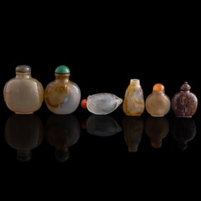 Six Chinese snuff bottles, Qing dynasty or later