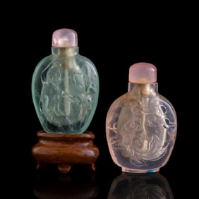 Two Chinese crystal snuff bottles, 19th century