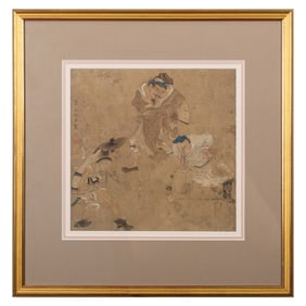A Chinese painting of a competition scene, attributed to Qiu Ying (1494-1552)
