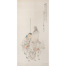 A Chinese 'figural' painting scroll, by Shen Xinhai (1855-1941)