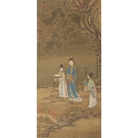 A Chinese 'court lady' painting on silk