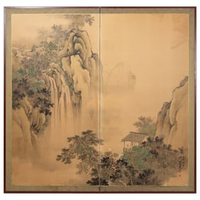 A Japanese 'landscape' panel