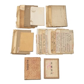 A group of Chinese books, notes and test sheets, Qing dynasty/Republic period