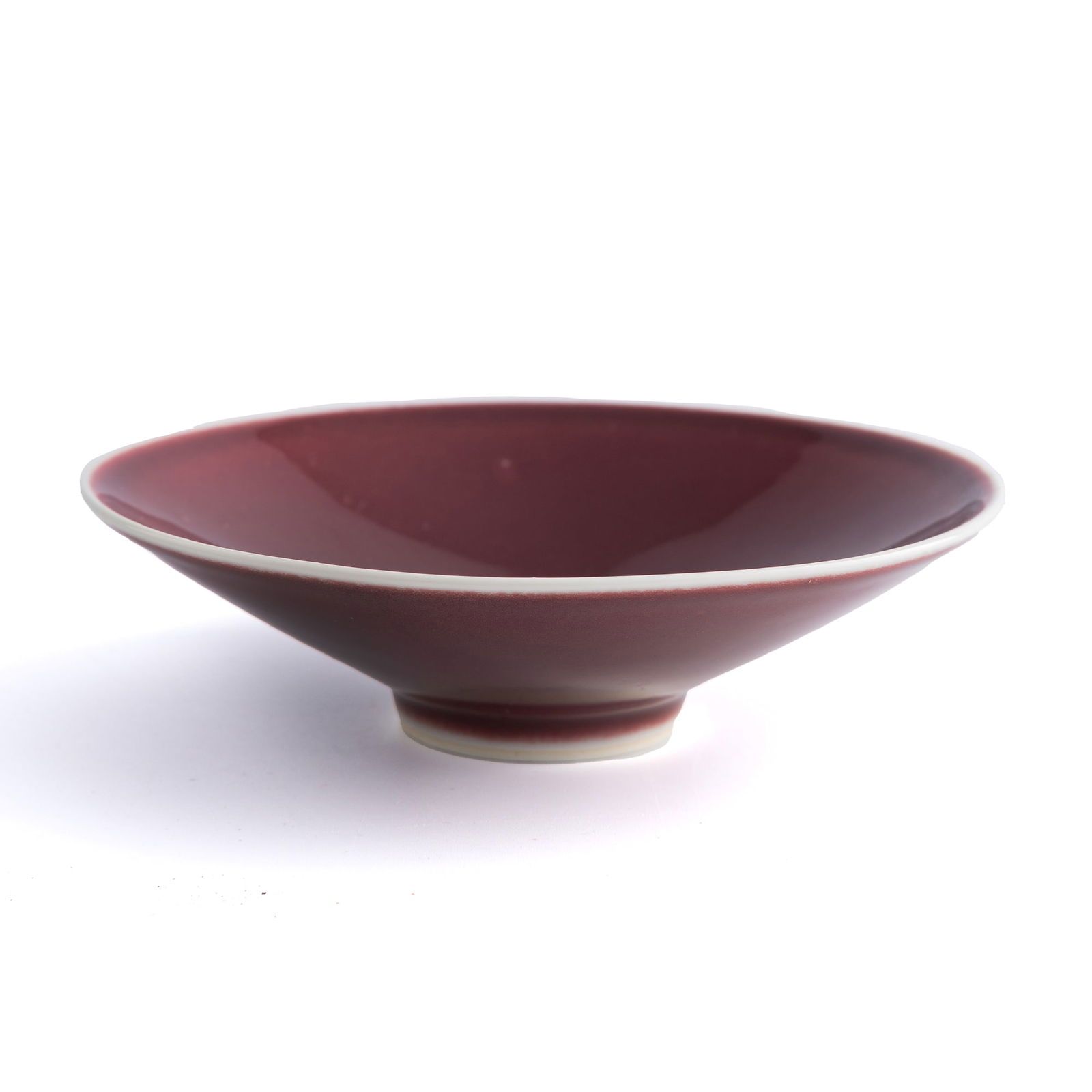 A Chinese red-glazed conical bowl, 18th century (1 of 7)