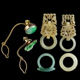Six Chinese jade and jadeite jewelry, Republic period