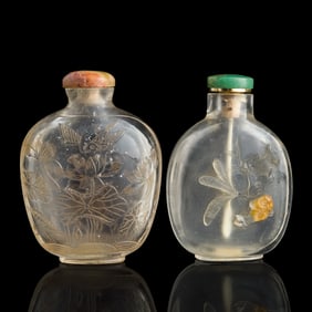 Two Chinese crystal snuff bottles, 19th century