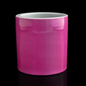 A Chinese ruby-red brush pot, Republic period