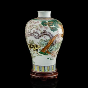 A Chinese famille rose 'beast' meiping, Republic period