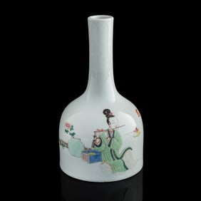 A Chinese famille rose bell-shaped zun, Yongzheng period, Qing dynasty